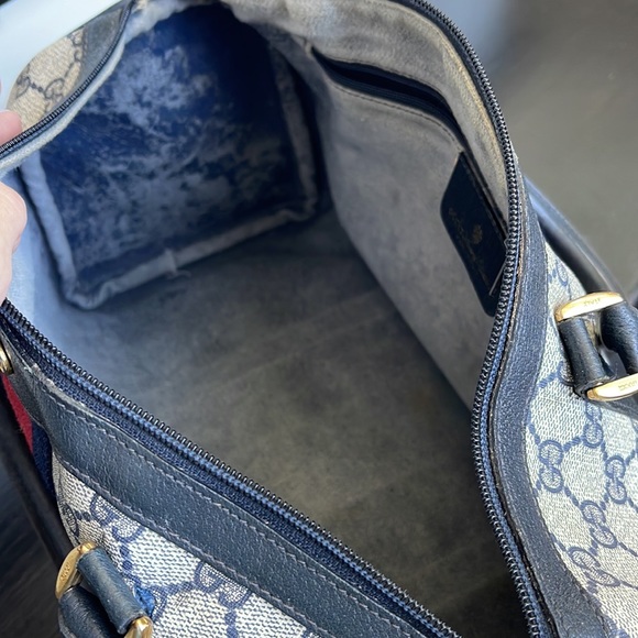 Gucci Vintage Monogram Boston Bag with Web Stripe - Picture 15 of 16